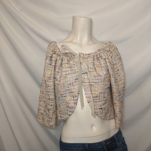 Trina Turk off the shoulder | tie bolero shrug | S - Picture 6 of 8